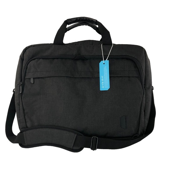 Bagsmart Laptop Briefcase Messenger Shoulder Digi Smart Bag Expandable Gray NWT - Picture 1 of 16